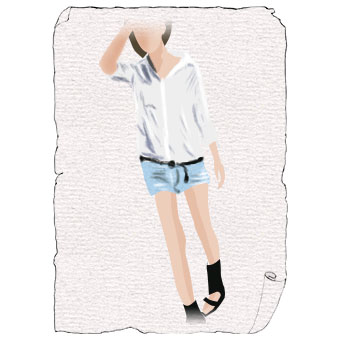 ボーイフレンドシャツ×ショートパンツコーデの鉄則