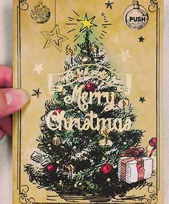 クリスマスツリーのイラストカード