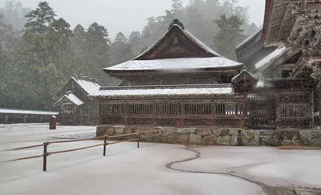 雪の積もった出雲大社