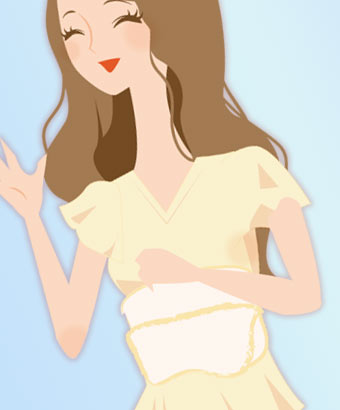 腰にタオルを巻いた女性
