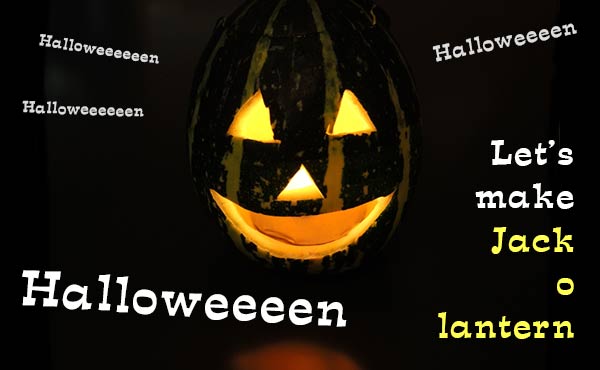 ハロウィンの顔かぼちゃ「可愛いジャックオーランタン」の作り方