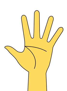 黄色い手