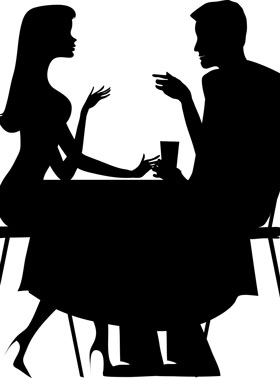 会話に頑張りすぎているカップル